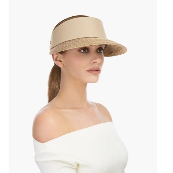 ERIC JAVITS Champ packable women's visor with UPF 50+ NATURAL (No forehead pad) - Picture 1 of 11